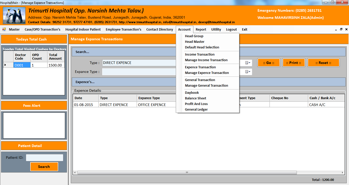 hospital management system software accounting